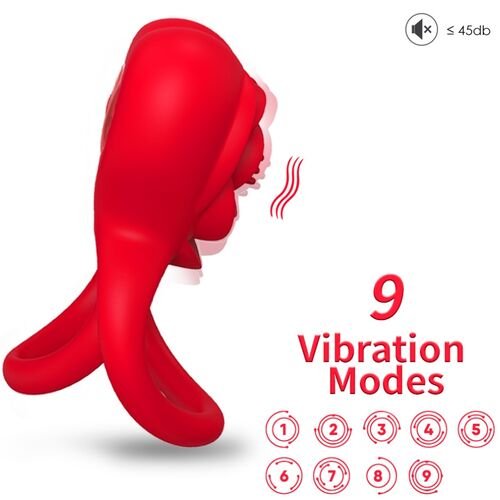 Anel Vibrador Coração Vermelho