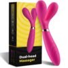 Massager Y-Wand e Vibrador Cabeça Dupla Fúcsia