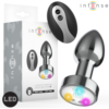 INTENSE - PLUG ANAL DE METAL VIBRANTE COM LUZES LED E CONTROLO REMOTO